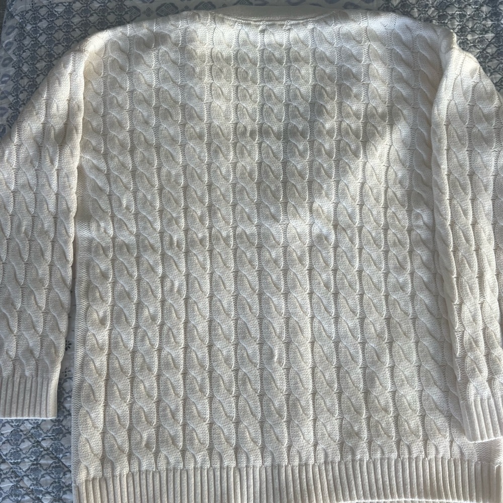 Alice + Olivia Bradford Cable Knit Grandpa Cardigan Ecru - Picture 11 of 12